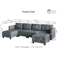 thumbnail image 2 of LLappuil Modular Sectional Sofa, 6 Seat Modular Sectional Sofa with Storage, Velvet Waterproof Anti-Scratch Sofa for Living Room, 2 of 8