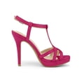 thumbnail image 3 of BLISSFUL STEP Sandales à Talon Aiguille Plateforme à Bride en T Slingback pour Femmes Rose Vif 7, 3 of 7