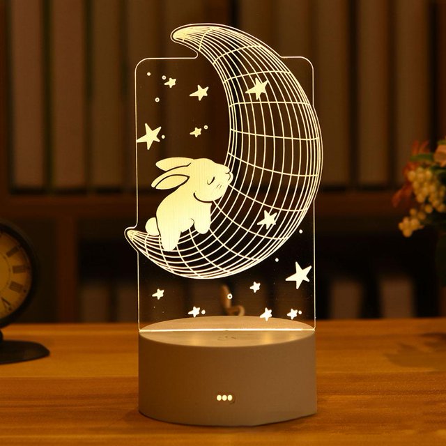 Desk LED USBNight Light Creative Bedroom Bedside Table Day gift Lamp 9CV1