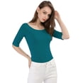 thumbnail image 4 of INSPIRE CHIC T-Shirt Ajusté à Manches Mi-Longues à Encolure Dégagée pour Superposition pour Femmes, 4 of 6