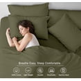 thumbnail image 3 of RUVANTI 4 Pcs Cotton Sheets - 100% Natural Cotton Soft, Lightweight & Breathable Crispy Percale Bed Sheets, Twin Sheets Set 16" Deep Pockets, Winter Moss, 3 of 9