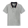 thumbnail image 1 of Polos pour Petits Garçons Chemises Grises pour Garçons Chemises d'Uniforme pour Garçons Manches Courtes Polos de Collation des Grades Chemise d'Été Tenue pour Garçons 6-7 Ans, 1 of 4