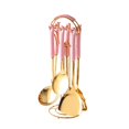 thumbnail image 1 of GUOOL Kitchen Utensils Set w/ Rotated Holder Kitchen Cooking Gadgets pink, 1 of 8
