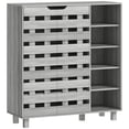 thumbnail image 1 of HOMCOM Shoe Storage Cabinet with 5-Tier Cupboard and 5 Open Shelves, Grey, 1 of 10