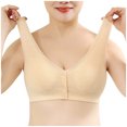 thumbnail image 1 of Timegard Wireless Bras for Women Plus Size Front Closure Button Full Support Breathable Comfy Seniors Bra, 1 of 5