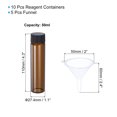 thumbnail image 2 of Unique Bargains 50mL Reagent Media Bottle, 10 Pack Round Glass Storage Bottles with 5 Funnel Plastic Screw Cap, Amber Black, 2 of 5