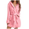 thumbnail image 2 of Gift TIMIFIS Womens Robe Plush Soft Robe , Warm, Fleece Bathrobe Winter Warm Pajamas Shower Nightgown pring/Summer, 2 of 6