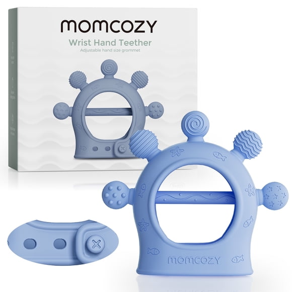 Momcozy Silicone Baby Teether Diver Blue, Baby Infant Teething Toys 1 Count