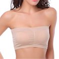 thumbnail image 1 of Double Layers Plus Size Strapless Bra Bandeau Tube Removable Padded Top Stretchy, 1 of 5