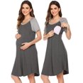 thumbnail image 1 of Chemise de Nuit 3 en 1 pour Accouchement/travail/allaitement, Robe de Maternité/hôpital pour Femmes/vêtement de Nuit pour l'Allaitement, 1 of 5