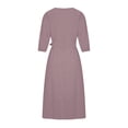 thumbnail image 4 of Robe d'Été pour Femmes 2024 Mode Grande Taille Col Rond Ample Manches Courtes Unie Mi-Mollet Robe Longue Rabais de 50 % Liquidation!, 4 of 8