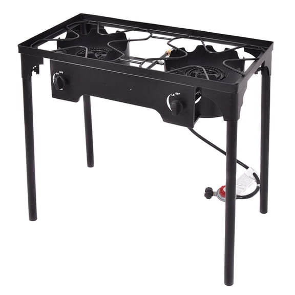 Costway Double Burner Gas Propane Cooker Outdoor Camping Picnic Stove Stand BBQ Grill