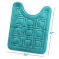 thumbnail image 2 of Clara Clark Bathroom Rugs, Velvet Memory Foam Bath Mat, Ultra Soft Non Slip and Absorbent - Waffled - Contour - Teal, 2 of 6