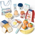 thumbnail image 1 of Play Food Sets, Kitchen Toys, Kitchen Set for Girls 3 Year, Wooden Pretend Play Kitchen Accessories Kids Cutting Food, Pretend Play Fake Food Toys for 3 4 5 6 7 Years Girls Boys, 1 of 8