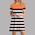 thumbnail image 1 of Ovzne Robes d'Été pour Femmes 2025 Robe de Plage Femmes Décontractée Imprimée Manches Courtes Col Rond Robe Printemps Robe Manches Courtes Imprimée Liquidation, 1 of 6