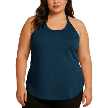 BLVB Débardeurs Athlétiques pour Femmes Grande Taille à Dos Nageur pour l'Entraînement, le Yoga et la Course, Chandails Sans Manches, Camisoles pour Dames