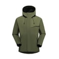 thumbnail image 3 of CFLVAEK Veste de Pluie Femme Imperméable Légère Randonnée Plein Air Veste à Capuche Automne Printemps Vestes à Fermeture Éclair avec Poches Vert Armée TG, 3 of 5
