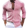 thumbnail image 1 of RXIRUCGD Cardigan à Boutons Imprimé Décontracté pour Homme, Manches Longues, Col Montant, Chemisier Chemise Hauts, Rouge, Taille : 2TG, 1 of 5