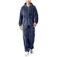 thumbnail image 1 of Combinaison pour Homme Décontractée à Manches Longues avec Fermeture Éclair, Pyjama à Capuche Confortable, Tenue de Nuit pour Chaleur et Style Hivernaux, 1 of 5