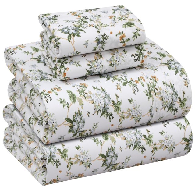 RUVANTI Draps 100 % Coton, Parure de Lit en Percale, Taille Standard, Style Classique