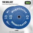 thumbnail image 4 of Ourlova Colored Bumper Plates, Weight Plates Set, Rubber Bumper Weights Plate with 2 Inch Steel Insert for Barbell, Standard Strength Training Plates for Weightlifting, Single, Pair, 4 of 8