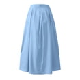 thumbnail image 5 of Pisexur Jupe Mode Femmes Printemps Été Ceinture Fermeture Éclair Taille Haute Uni Jupe Rétro Femmes Plissée Robe Femmes, 5 of 5