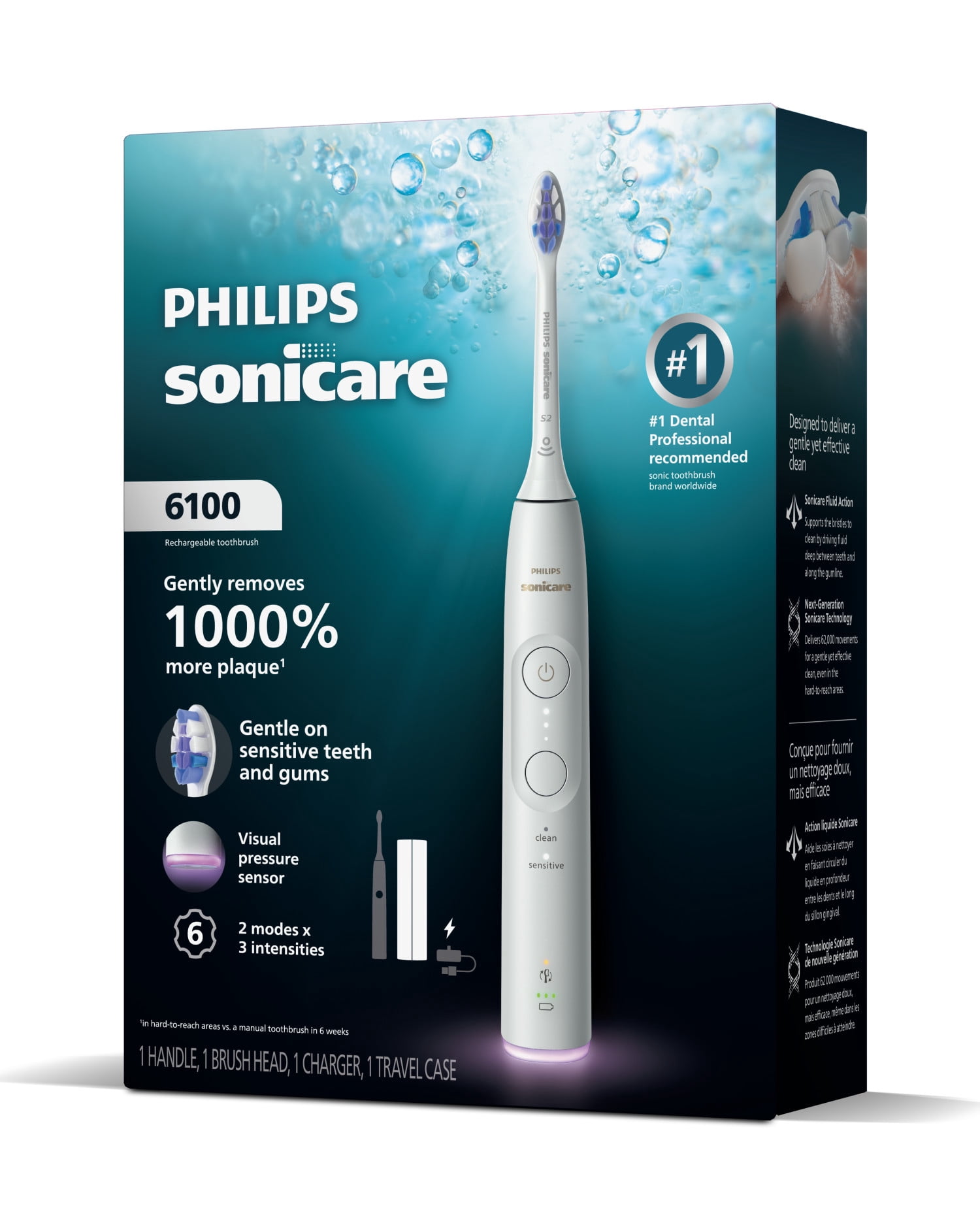 Philips Sonicare 6100, brosse à dents électrique blanc