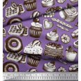 thumbnail image 3 of Soimoi Rayon Fabric Cupcake,Donut & Cookies Food Decor Fabric Printed Yard 56 Inch Wide, 3 of 3