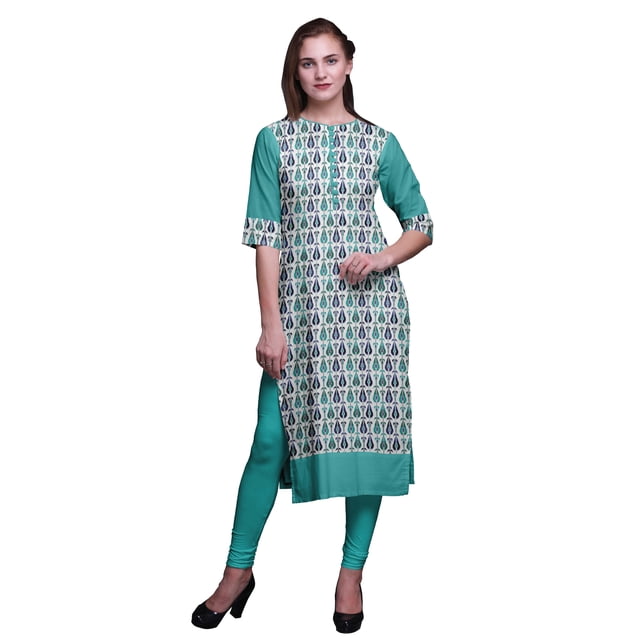 Bimba Kurta Droite pour Femmes, Haut Indien Imprimé, EthnicKurti