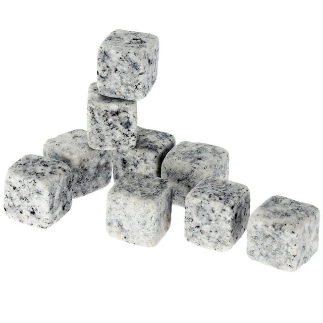 Labymos Anself 9pcs 20mm Whisky Ice Stones Drinks Cooler Cubes Beer Rocks Granite with Pouch