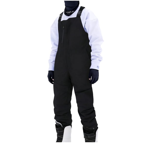 FAVIPT Salopettes de Neige Isolées pour Hommes Coupe-Vent et Imperméables, Salopettes de Ski d'Hiver pour Activités Extérieures, Pêche, Planche à Neige, Pantalons Coquille Souple Chauds, Pantalons de Ski Noirs, TTG