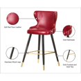 thumbnail image 4 of Meridian Furniture Hendrix Red Faux Leather 28" Bar Stool (Set of 2), 4 of 5