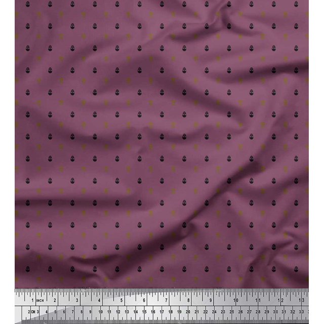 Soimoi Poly Georgette Fabric Skull Shirting Fabric Prints by Yard 42 Inch Wide