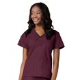 thumbnail image 1 of Maevn Core Contrast Y-Neck Mock Wrap Scrub Top [XXS - 5XL, FREE SHIPPING], 1 of 1