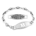 thumbnail image 1 of MedicEngraved Bracelet d'Alerte Médicale Personnalisé en Acier Inoxydable - Maillon Infini 6 mm, 1 of 7