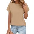 thumbnail image 1 of Yuyuzo Womens Workout Tops Short Sleeve Yoga Running Cropped Basic Tees Crewneck Athletic Tight T Shirts, 1 of 6
