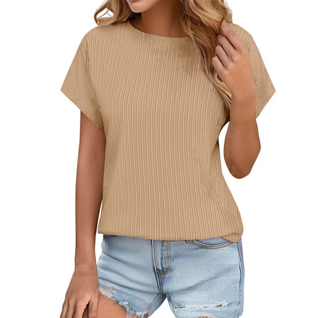 Yuyuzo Womens Workout Tops Short Sleeve Yoga Running Cropped Basic Tees Crewneck Athletic Tight T Shirts