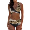 thumbnail image 1 of Maillots de Bain Grande Taille pour Femmes, Bikini pour Femmes Croisé devant Lacé Imprimé Léopard Deux Pièces Maillot de Bain pour Femmes P-3TG Maillots de Bain pour Femmes, 1 of 3