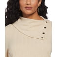 thumbnail image 3 of Rafaella Women's Long Sleeve Top with Rivet Neck Trim, 3 of 6
