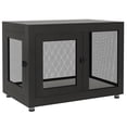 thumbnail image 1 of PawHut Table d'Appoint pour Cage pour Animaux avec Coussin Résistant à l'Eau, Noir à Double Porte, 1 of 9