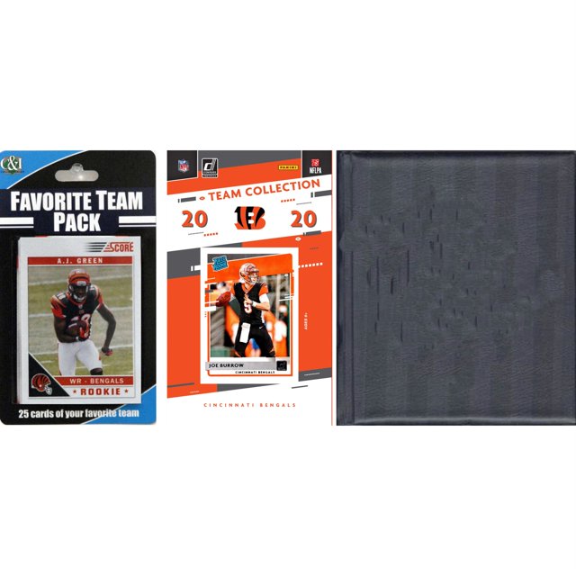NFL Cincinnati Bengals Licensed 2020 Score Team Set and Favorite Player Trading Card Pack Plus Storage Album