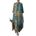 thumbnail image 1 of ZANZEA Robes pour Femmes à Manches Longues à Imprimé Floral Kaftan Décontracté Robe Maxi, 1 of 5