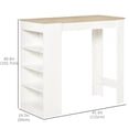 thumbnail image 3 of HOMCOM Bar Table, High Top Pub Table with 4 Storage Shelves for Home Bar, 3 of 10