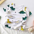 thumbnail image 4 of Birdeem Chemises pour Filles Été Imprimé Col Rond Manches Courtes Haut pour Enfants Garçons et Filles, 4 of 12
