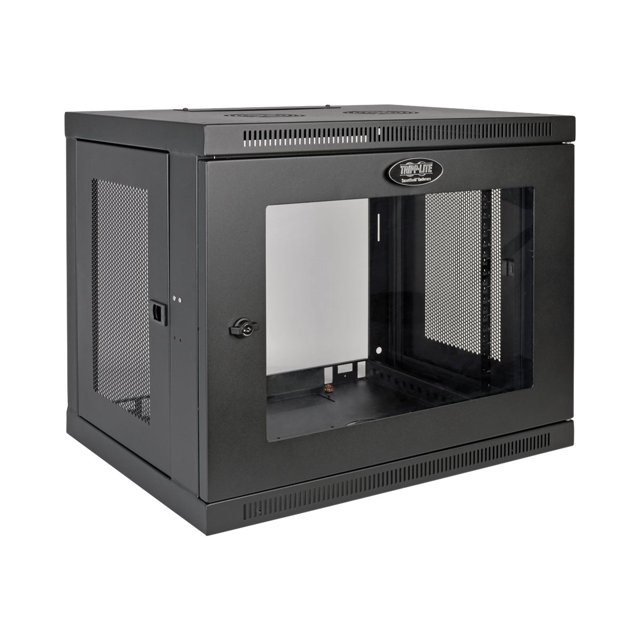 Tripp Lite 9U Wall Mount Rack Enclosure Server Cabinet w/ Acrylic Glass Front Door - Rack cabinet - wall mountable - black - 9U - 19"