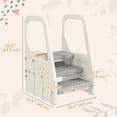 thumbnail image 3 of Qaba Adjustable Height Toddler Step Stool with Handle & Foot Pads, Grey, 3 of 10