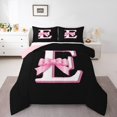 thumbnail image 2 of Erosebridal Initial E Letter Bedding Full Comforter Set, Princess Bow Down Comforter, Monogrammed Reversible Comforters & Duvets, Microfiber Room Decor, 3 Pieces, 2 of 8
