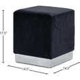 thumbnail image 3 of Meridian Furniture Jax Contemporary Velvet Ottoman/Stool in Black, 3 of 4