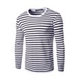 thumbnail image 1 of INSPIRE CHIC T-shirt à Manches Longues à Col Rond Rayé pour Homme en Coton, Haut à Enfiler Noir et Blanc 42, 1 of 1