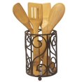 thumbnail image 5 of Scroll Collection Steel Cutlery Holder with Mesh Bottom and Non-Skid Feet, Bronze, 5 of 5